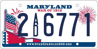 MD license plate 2AD6771