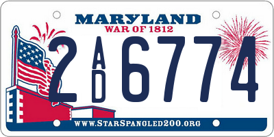 MD license plate 2AD6774