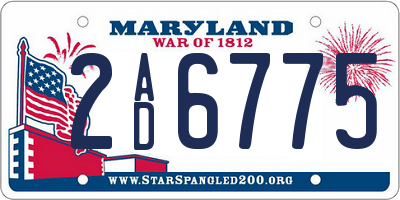 MD license plate 2AD6775