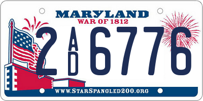 MD license plate 2AD6776