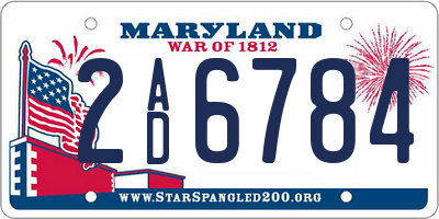 MD license plate 2AD6784