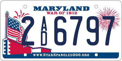 MD license plate 2AD6797