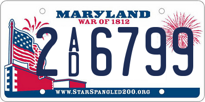 MD license plate 2AD6799
