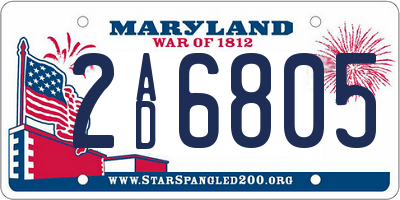 MD license plate 2AD6805