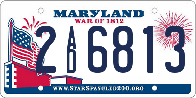 MD license plate 2AD6813