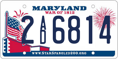 MD license plate 2AD6814