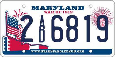 MD license plate 2AD6819