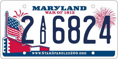 MD license plate 2AD6824