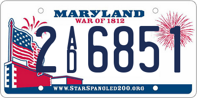 MD license plate 2AD6851