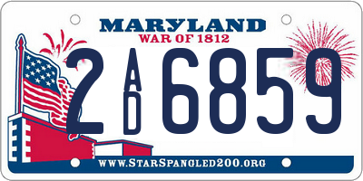 MD license plate 2AD6859
