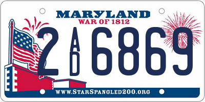 MD license plate 2AD6869