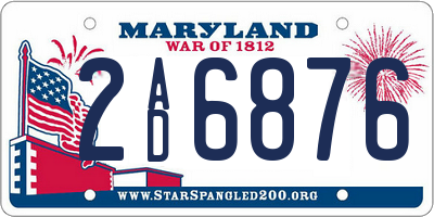MD license plate 2AD6876