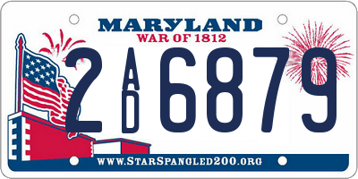 MD license plate 2AD6879
