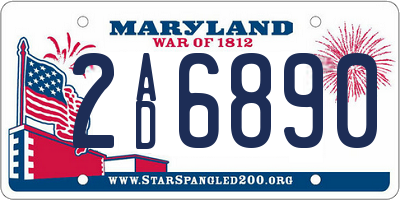 MD license plate 2AD6890