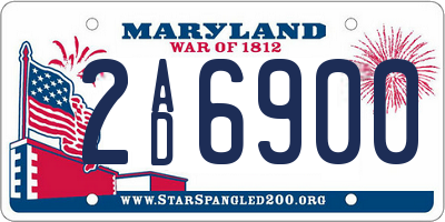 MD license plate 2AD6900