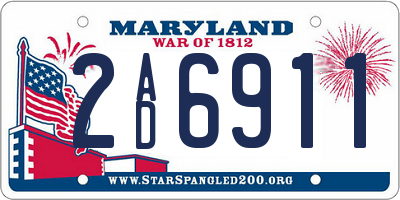 MD license plate 2AD6911