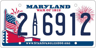 MD license plate 2AD6912