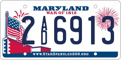 MD license plate 2AD6913