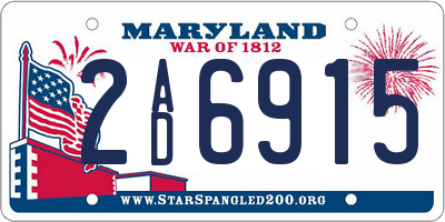 MD license plate 2AD6915