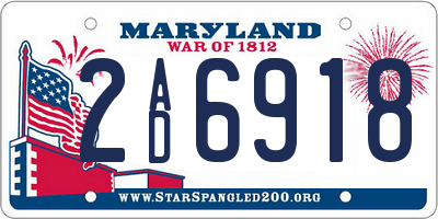 MD license plate 2AD6918