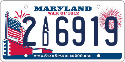 MD license plate 2AD6919