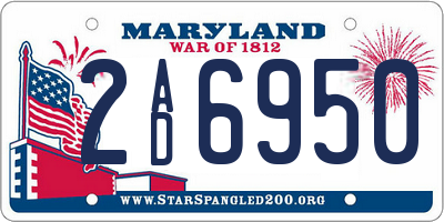 MD license plate 2AD6950