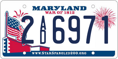 MD license plate 2AD6971