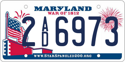 MD license plate 2AD6973