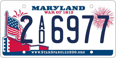 MD license plate 2AD6977