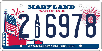 MD license plate 2AD6978