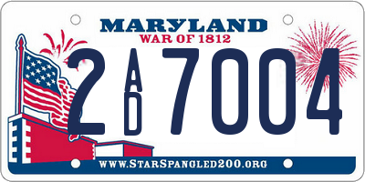 MD license plate 2AD7004