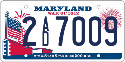 MD license plate 2AD7009