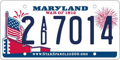 MD license plate 2AD7014
