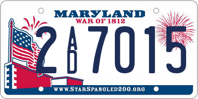 MD license plate 2AD7015