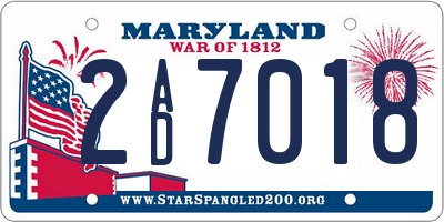 MD license plate 2AD7018
