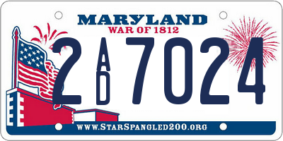 MD license plate 2AD7024