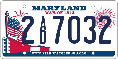 MD license plate 2AD7032