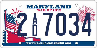 MD license plate 2AD7034