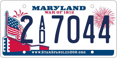 MD license plate 2AD7044