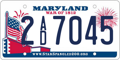 MD license plate 2AD7045