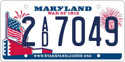 MD license plate 2AD7049