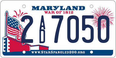 MD license plate 2AD7050