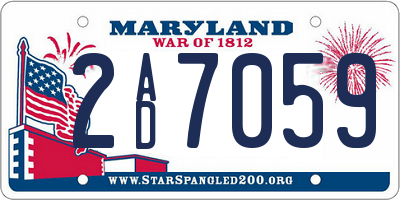 MD license plate 2AD7059
