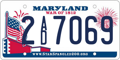 MD license plate 2AD7069