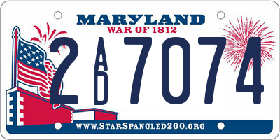 MD license plate 2AD7074