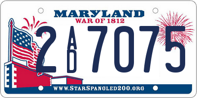 MD license plate 2AD7075