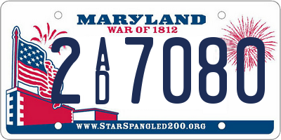 MD license plate 2AD7080