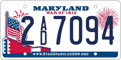 MD license plate 2AD7094