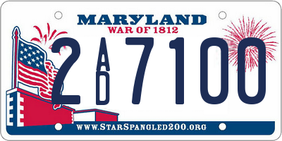 MD license plate 2AD7100