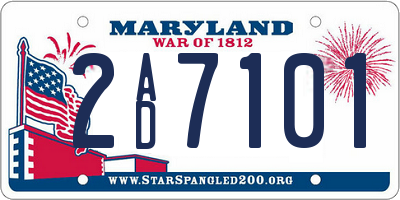 MD license plate 2AD7101